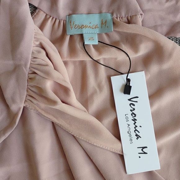 Veronica‎ M. Los Angeles Blush Side Tie Halter Blouse Sz XS - Picture 6 of 10